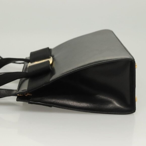 Salvatore Ferragamo Vala Hand Bag Leather 2way Brown Gold Auth ac3835 - Picture 4 of 16